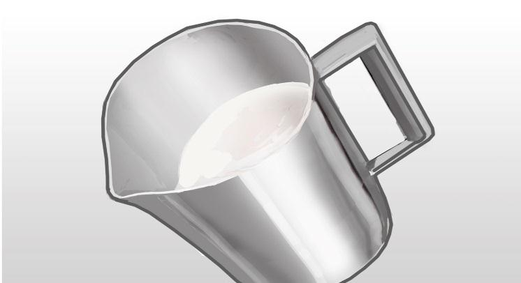 VAPORIZAÇÃO DO LEITE 1 2 3 Encher metade da Pitcher (leiteira) com leite integral gelado. Abrir a válvula do vapor para retirar a água do interior da haste.