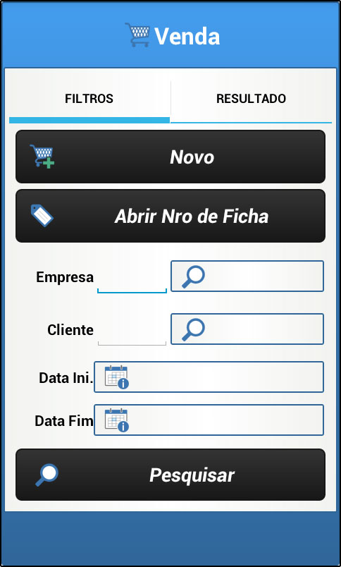 Abrir Nro de Ficha: Ao clicar neste botão será possível filtrar pedidos já efetuados pelo número da