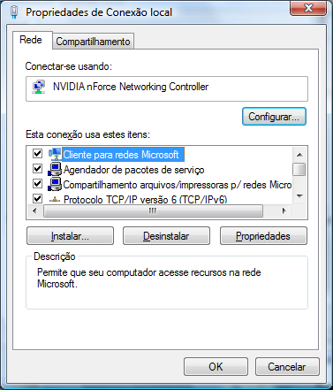 Instalação dos componentes de rede no computador Antes de configurar a interface de rede e imprimir a partir do computador, é preciso instalar os componentes necessários (TCP/IP, por exemplo) e