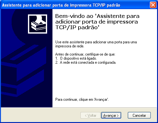 4. Selecione Standard TCP/IP Port (Porta TCP/IP padrão) e, em seguida, clique no