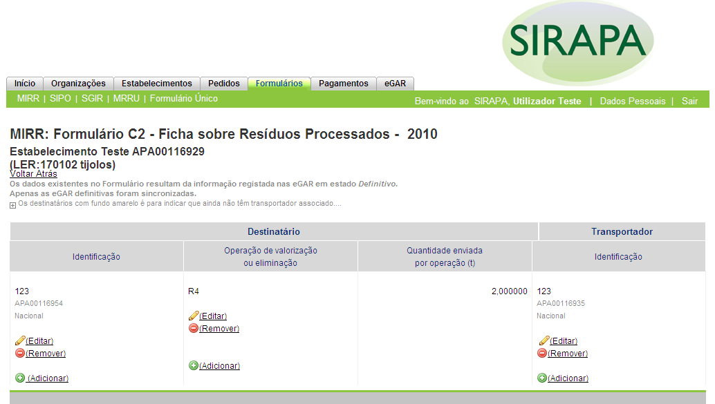 Ficha sobre resíduos