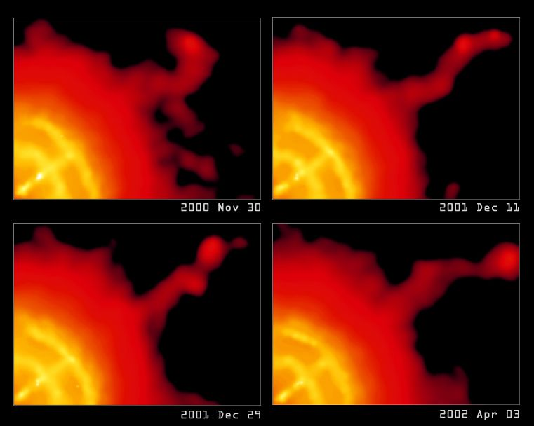 Estrelas de Nêutrons Observando os arredores do pulsar por vários meses, pode-se ver a