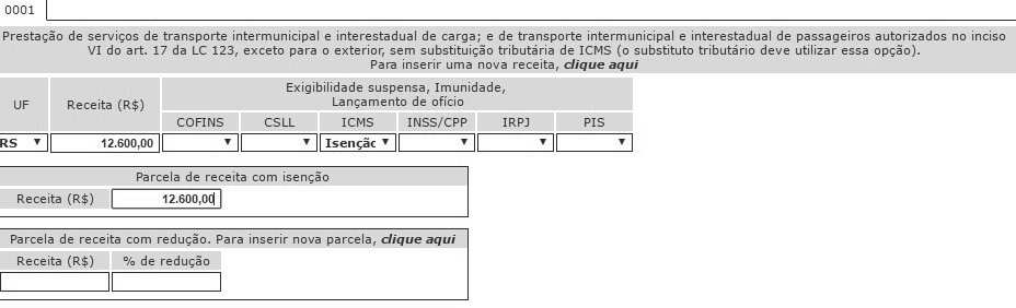 EXERCÍCIO 5 julho/16 % Simples a pagar Serviços transporte de passageiros dentro do município 10.