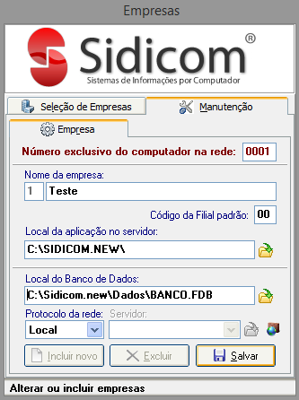 Parte 3 definições de empresa e banco de dados 3. Digite o nome da sua empresa.