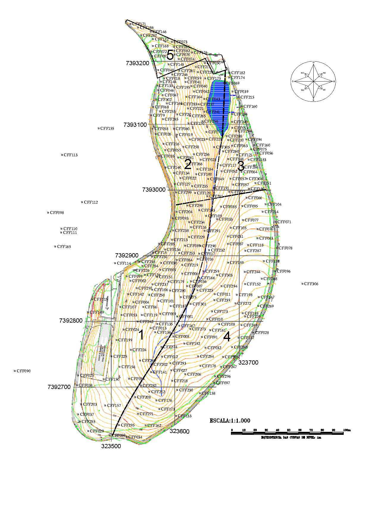 APÊNDICE II Mapa com a localização geográfica (UTM) das espécies de liana