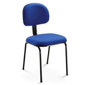 Cadeira Fixa em Tecido 17 Cadeira fixa, estrutura em aço pintada em époxi na cor preta fosca, assento e encosto em madeira compensada moldada anatomicamente, almofadas de espuma injetada com 4 cm de