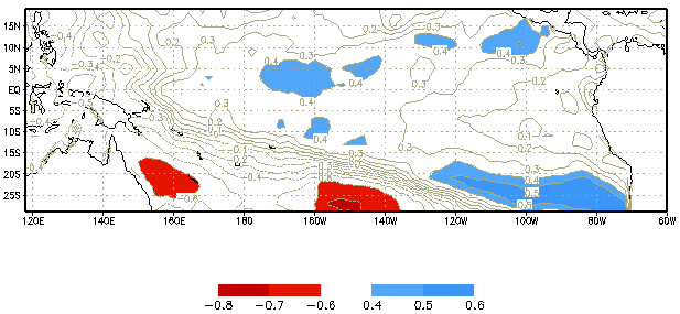 (Figura 4.13). Nota-se também a presença de uma configuração tipo dipolo leste-oeste entre a COC e a parte central sul do Pacífico. FIGURA 4.