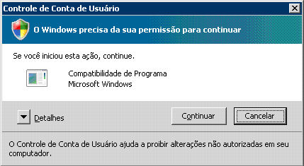 3) Selecione a aba Compatibilidade. 4) Clique no botão: Mostrar configurações de todos os usuários.