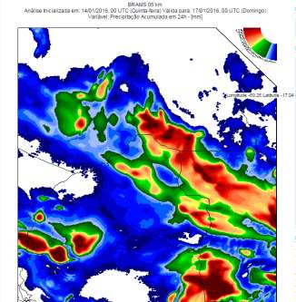 20 FIGURA 9-PREVISÃO: DE PRECIPITAÇÃO ACUMULADA 24h [mm] BRAMS/SIPAM (MODELO BRAMS 15 km) RO RO