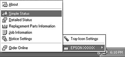 3. Clique em Software List (Lista de Software). Nota: Consulte o Guia de Rede para obter informações sobre como instalar o EPSON Status Monitor numa rede.