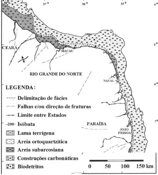 poucas áreas no mundo onde uma plataforma estável e aberta apresenta-se coberta, quase inteiramente, por sedimentos carbonáticos biogênicos quaternários.