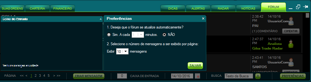 Os usuários poderão consultar datas anteriores através do calendário, conforme mostra a Figura 32.