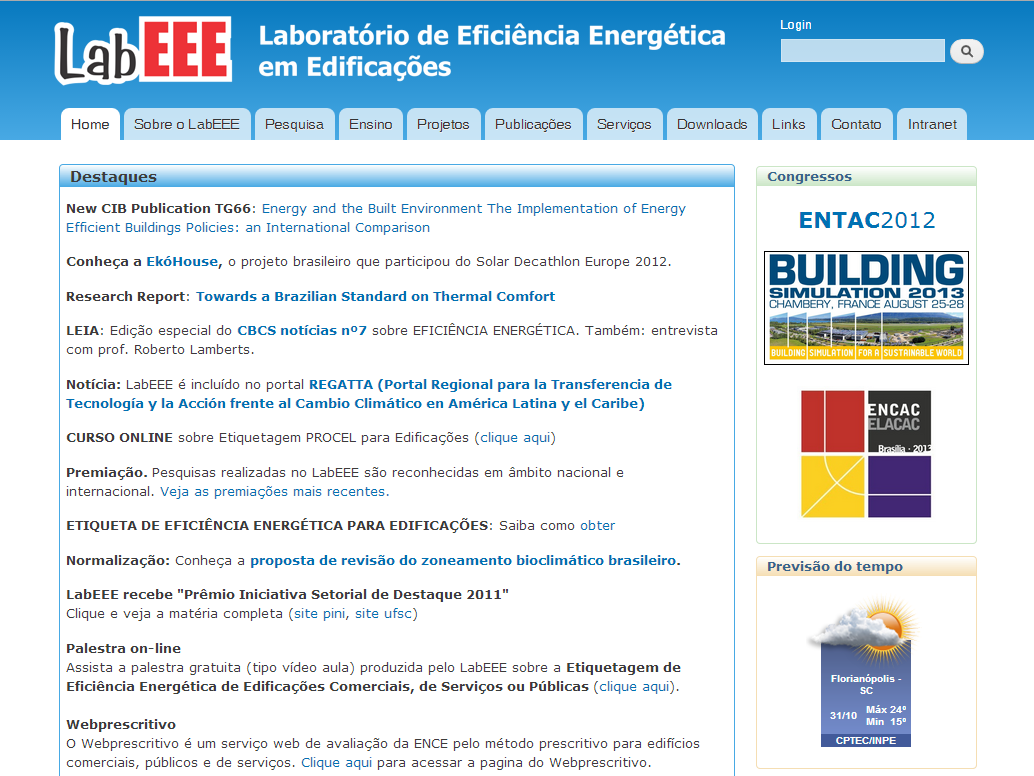 Pagina eletrônica do LabEEE http://www.labeee.ufsc.