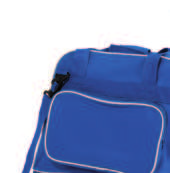 SPORT COLLECTI 100% poliéster, 600 D/PVC. Bolsa desportiva com asa dupla e bolso frontal com fecho. Duplo fundo reforçado e fecho para sapatilhas.anti-humidade. Base com pés. Fácil limpeza.