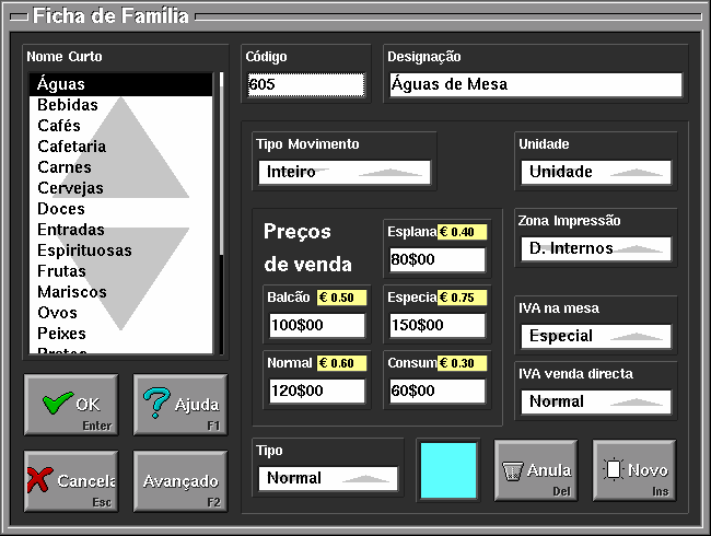 1.10. Famílias É muito importante que a criação de famílias seja feita com muita atenção, pois as sub-famílias herdam as características das famílias e os artigos herdam as características das