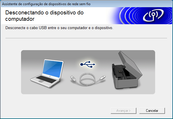 Pr usuários e ree sem fio i Insir Chve e ree que voê notou no psso 6- n págin 27 e, em segui, lique em Avnçr. k Desonete o o USB entre o omputor e o prelho.