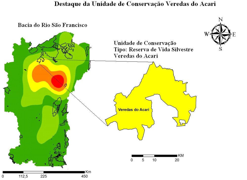 3. RESULTADOS E DISCUSSÃO Analisando-se o mapa de densidade de desmatamento (Figura 2) percebe-se que a extensão muito alta compreendida na cor vermelha não apresentou nenhuma UC s (Unidade de