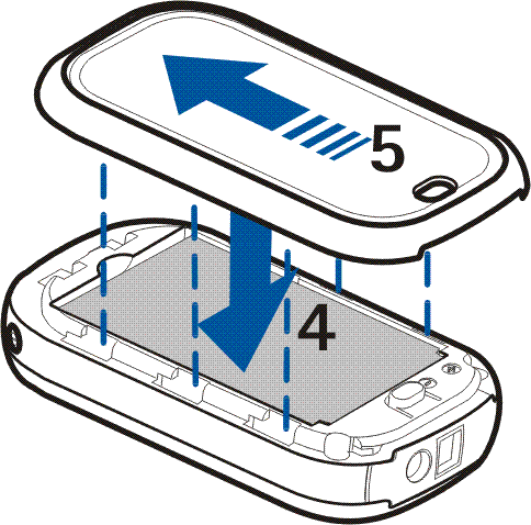 3. Feche a tampa posterior (4) e faça-a deslizar no sentido da seta (5) até encaixar. Carregar a bateria 1. Ligue o carregador ao conector do módulo GPS.
