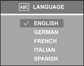 Escolha do idioma e ajuste da data e hora A tela de seleção de idioma aparece ao ligar a câmera pela primeira vez. Depois de selecionar o idioma, aparecer o menu de data e hora.