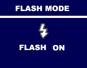 AF FLASH LCD ON/OFF Configuração do modo Flash A câmera oferece quatro modos de flash - Automático ( ), Desligado < >, Ligado < > e Redução de olhos vermelhos < >.