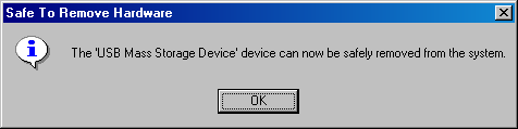 Instalar software adicional Windows 000/ME:. Faça clique no símbolo com o botão esquerdo do rato. Faça clique em Stop USB Mass Storage Device.