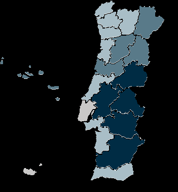 Estrutura Localização de sedes por distrito (2014) Relevância do setor agrícola (peso no volume de negócios das empresas de cada distrito) Setor agrícola Agricultura Indústria de produtos Comércio de