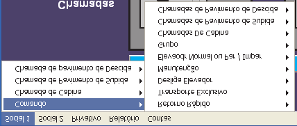 2.1.1 - Submenu Comando Ao clicar no nome do elevador e selecionar Comando, irá aparecer um grupo de comandos que podem ser realizados através do painel de tráfego Esta opção somente estará