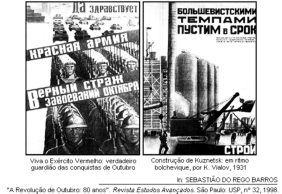 64) Observe os mapas abaixo: 66) Os cartazes abaixo fazem parte dos instrumentos de propaganda do período socialista soviético que teve como líder Josef Stálin.