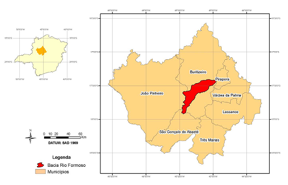 79 Figura 1: Localização da área de estudo da Bacia do Rio Formoso, situada no município de Buritizeiro no Estado de Minas Gerais (Viana, 2006). por coberturas elúvio-coluviais.