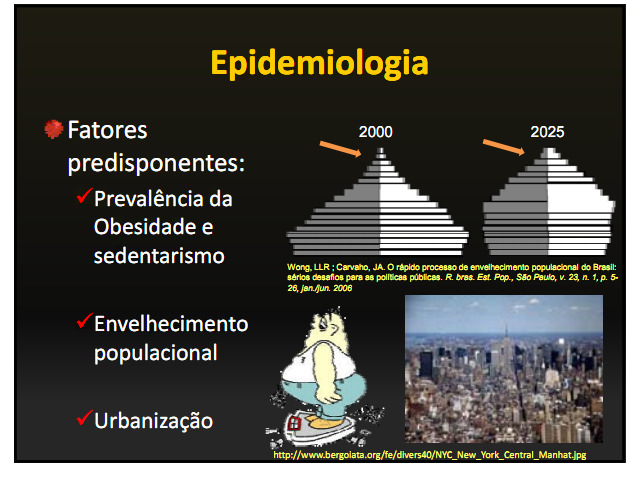 CARDIOMIOPATIA Diabetes Mellitus nos EUA: Aumento significativo de 120% na prevalência de casos diagnosticados de diabetes no período de 1980 a 2005.