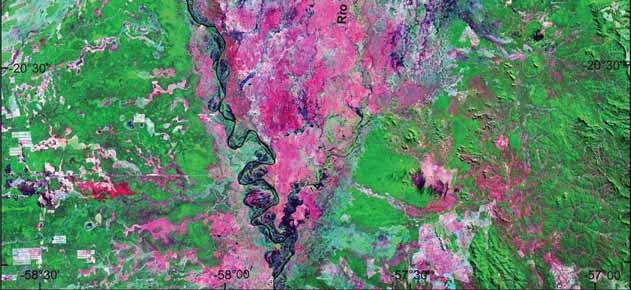 Figura 8- Imagem de satélite do Pantanal do Nabileque (mosaico Geocover Circas 2000-7R4G2B de 06/2001).