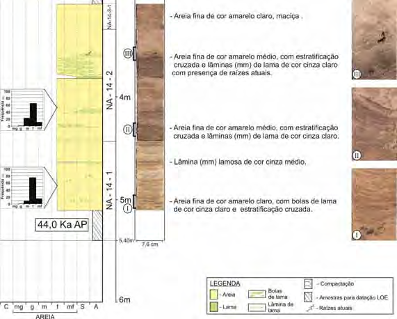 Figura 25 Perfil sedimentológico recuperado da