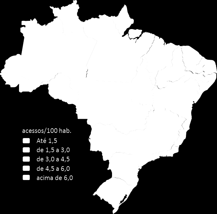 Densidade de banda larga Market share das Operadoras Competitivas Fonte: Anatel As