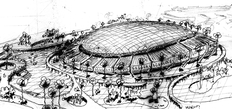 Capítulo 1 Introdução 15 Figura 1.1 Estudo em perspectiva a lápis para edifício comercial. Figura 1.2 Estudo em perspectiva a caneta para edifício esportivo.