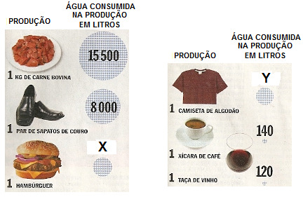 Questão 10 A água que ninguém vê De uma simples camiseta ao bife consumido no almoço, todos os produtos sejam eles agropecuários, sejam industriais embutem um grande volume de água, usada diretamente