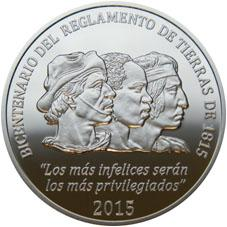 *PERU- 2015, 200 anos do nascimento de Mariano Melgar. Informações- valor facial: S/. 1.00; material: Ag 925/1000; diâmetro: 37,0mm; peso: 1 onça; produção: 5.000 peças.