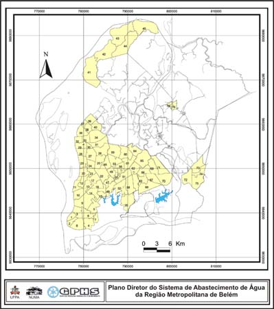 Tabela 1 - Divisão das zonas de abastecimento de água Zona Central Aeroporto Augusto Montenegro Icoaraci Outeiro Mosqueiro BR-316 Norte-Sul Benevides Santa Bárbara Município Ananindeua/Marituba