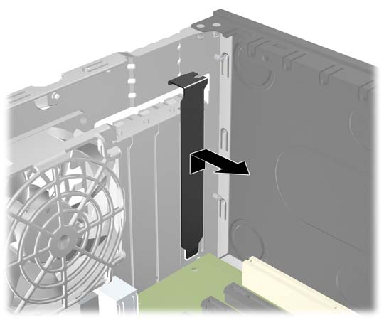 6. Localize o socket de expansão vazio correcto na placa de sistema e a ranhura de expansão correspondente na parte de trás do chassis do computador. 7.