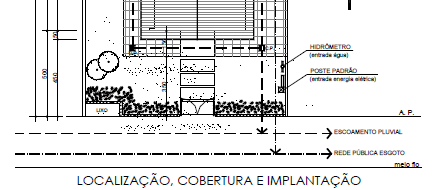 PLANTA DE IMPLANTAÇÃO E COBERTURA Representa-se as informações da planta de cobertura (elementos externos do telhado e rede 2010 Fonte:
