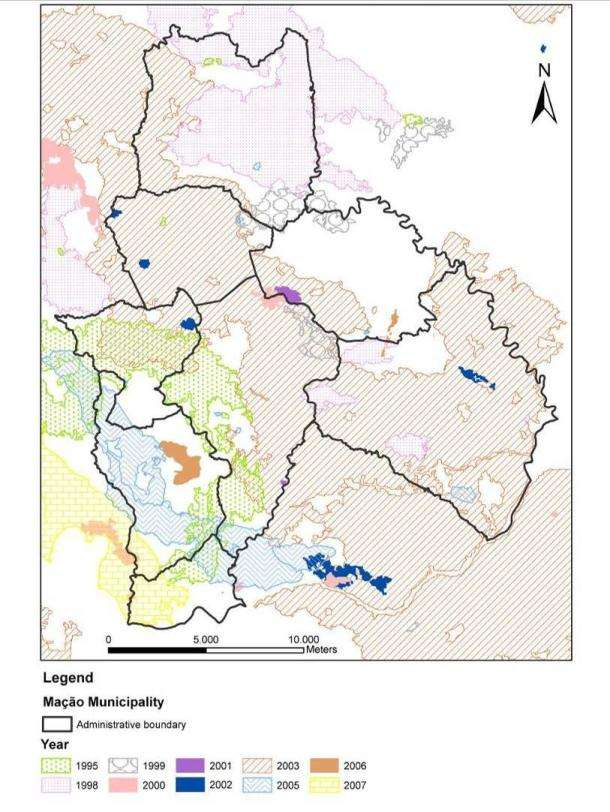 9 Em Portugal, uma das áreas de estudo é o concelho de Mação Mapa das áreas