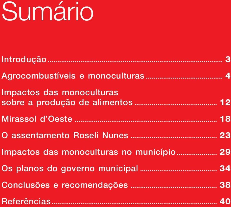 .. 12 Mirassol d Oeste... 18 O assentamento Roseli Nunes.