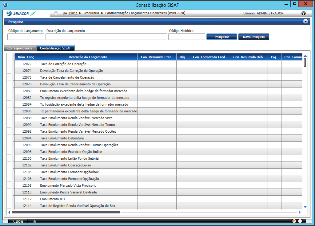 O tamanho do campo código resumido é de 04 números inteiros, o campo digito possui o tamanho de 01 número inteiro e o campo código formatado possui o tamanho de 20 caracteres livres. Núm.