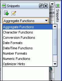 Usando snippets Os snippets são fragmentos de código que podem ser apenas sintaxe ou exemplos. Quando você coloca o cursor aqui, a janela Snippets é exibida.