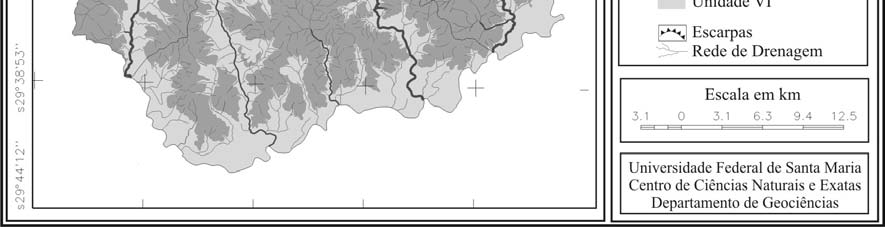 34 Geomorfologia As Unidades Geomorfológicas representam a análise integrada das informações físicas da paisagem, sendo caracterizadas em seis tipos distintos, como pode ser verificado na Figura 08.