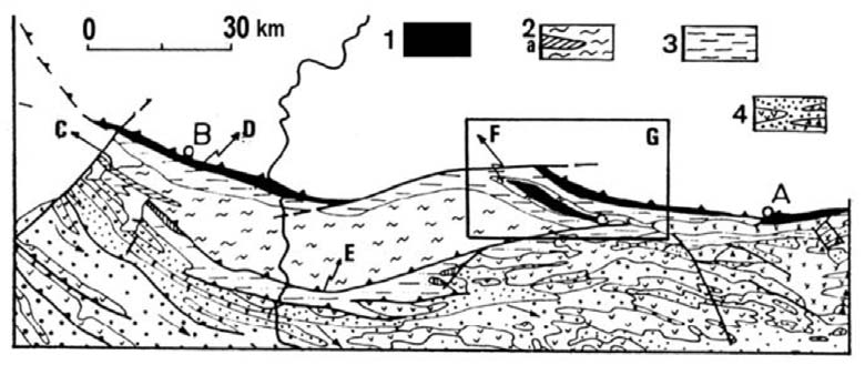 CAD. LAB. XEOL. LAXE 30 (2005) O terreno acrecionário do Pulo do Lobo 215 Fig. 1 Mapa geológico esquemático do TAPL, ao longo da sutura SW da Cadeia Varisca Ibérica (adaptado de SILVA et al.