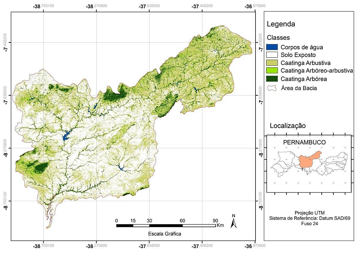 46 Figura 7 Vegetação natural na região da bacia hidrográfica do Pajeú. Fonte: Elaborado pelo autor com base no EVI trabalhado.