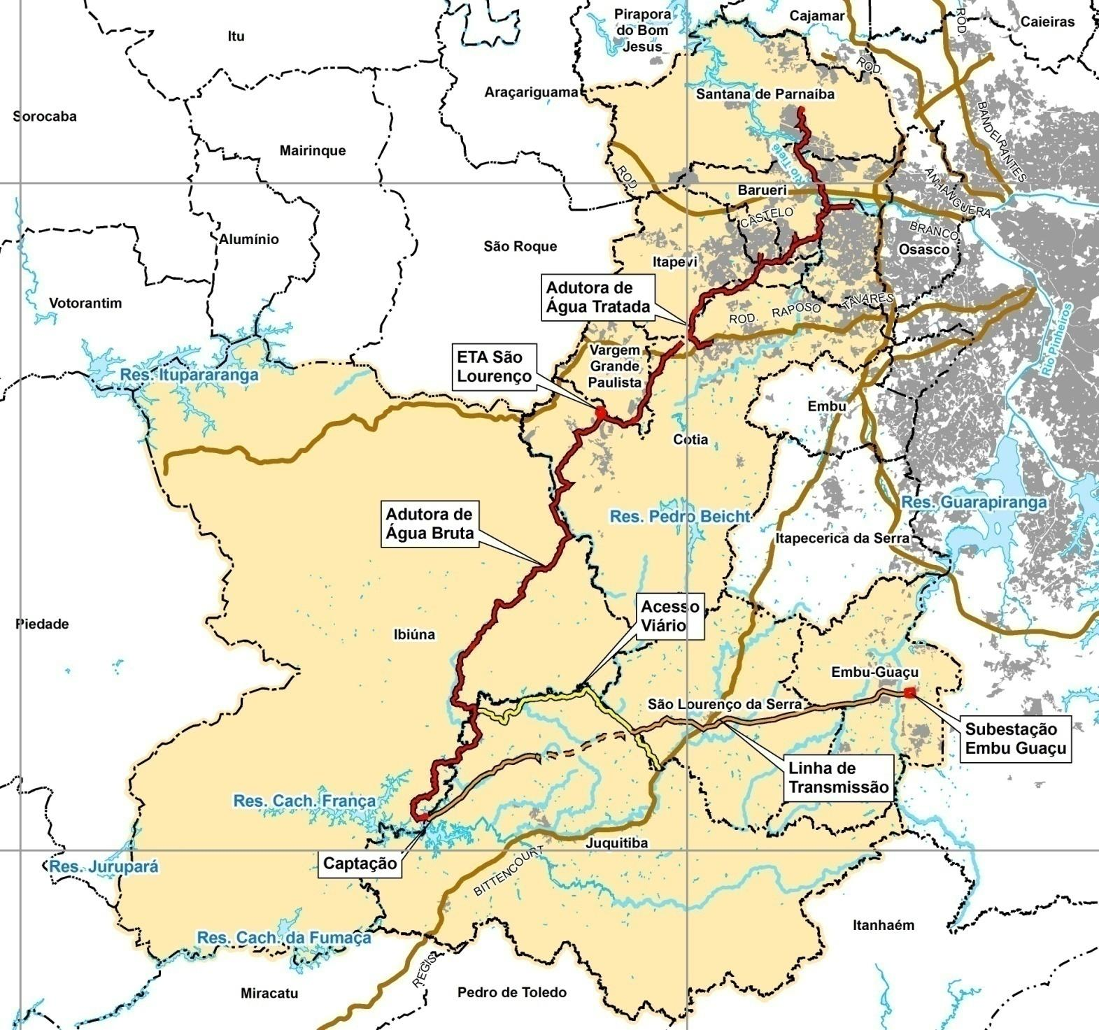 Localização Geográfica Área de Influência do SPSL: Ibiúna + 10 municípios da Zona Oeste da RMSP População a ser