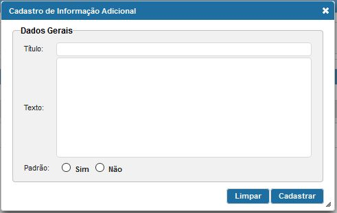 Clique na opção Emitente > Cadastros > Informações