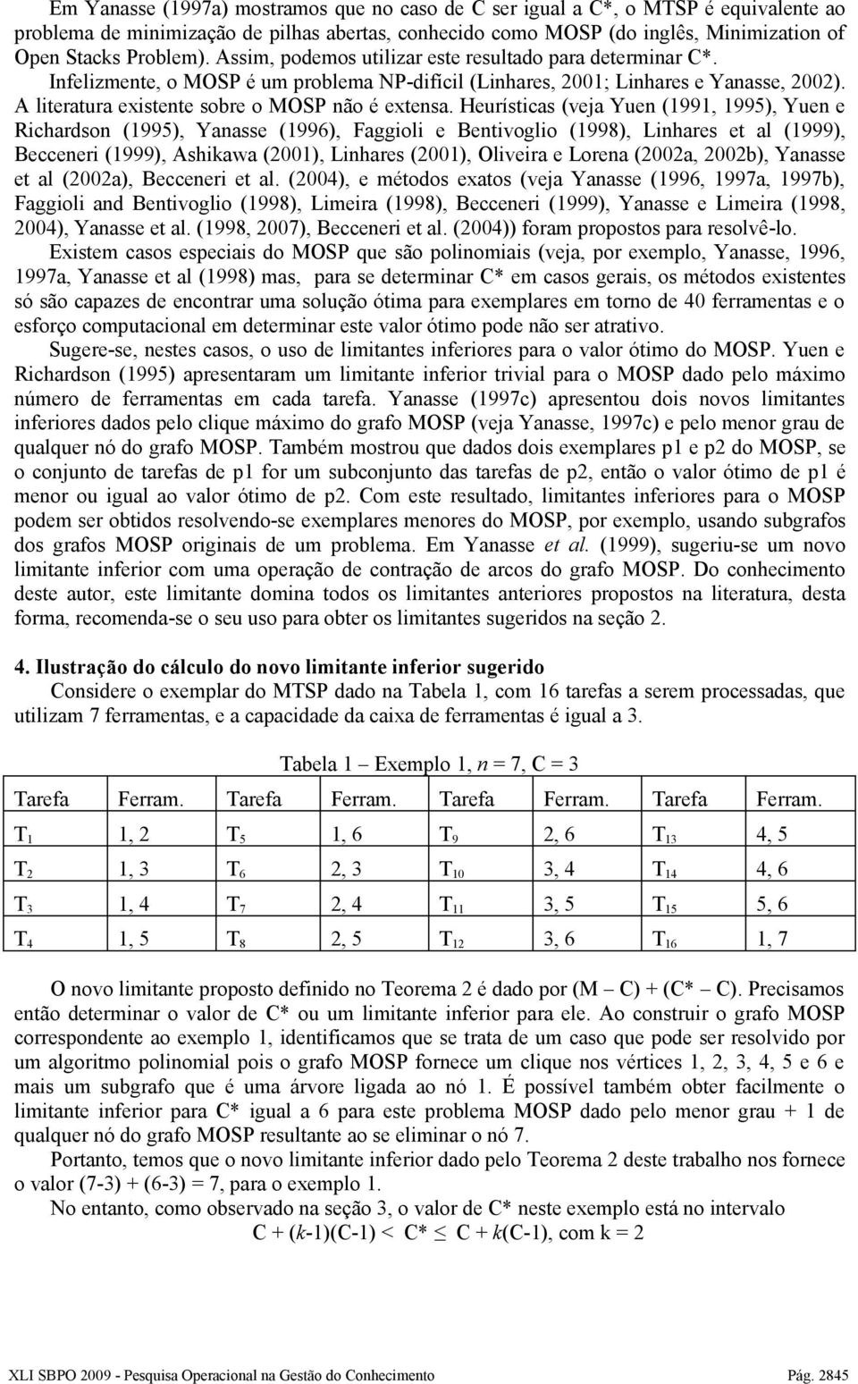 Heurísticas (veja Yuen (1991, 1995), Yuen e Richardson (1995), Yanasse (1996), Faggioli e Bentivoglio (1998), Linhares et al (1999), Becceneri (1999), Ashikawa (2001), Linhares (2001), Oliveira e