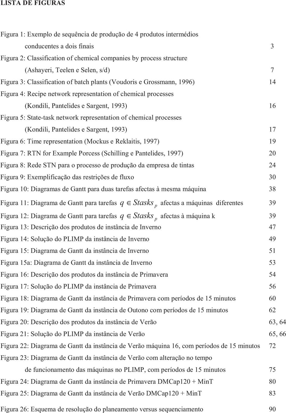 representaton of chemcal processes (Kondl, Panteldes e Sargent, 1993) 17 Fgura 6: Tme representaton (Mockus e Reklats, 1997) 19 Fgura 7: RTN for Example Porcess (Schllng e Panteldes, 1997) 20 Fgura